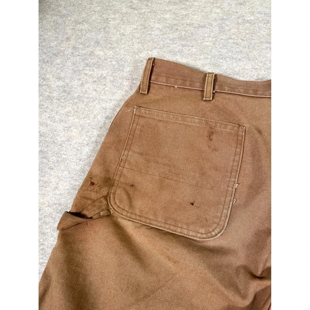 Carhartt Washed Duck Work Carpenter Shorts Mens 36 Brown Cotton Logo High Rise